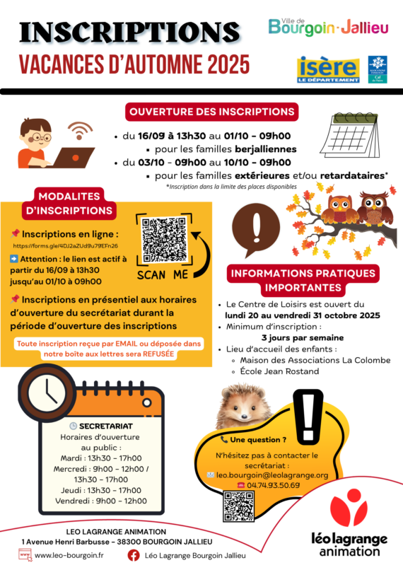 AUTOMNE 2025 – flyer inscriptions