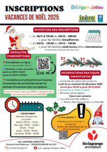 Lire la suite à propos de l’article INSCRIPTIONS VACANCES DE NOEL