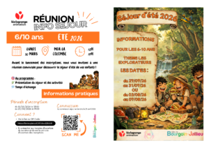 Lire la suite à propos de l’article REUNION INFO SEJOUR 6/10 ANS – INSCRIPTIONS SEJOUR ETE 2026